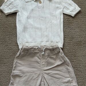 H&M Cream Knit Polo Shirt